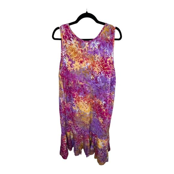 Del Sole Pink Floral Tunic Ruffle Hem Dress Size XXL - Picture 4 of 6